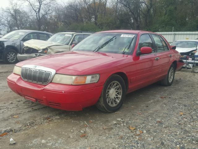 2MEFM74W3WX662430 - 1998 MERCURY GRAND MARQ RED photo 2