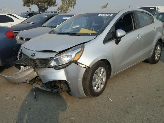 KNADM4A3XE6399510 - 2014 KIA RIO LX SILVER photo 2