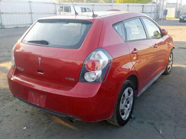 5Y2SP67819Z461221 - 2009 PONTIAC VIBE RED photo 4