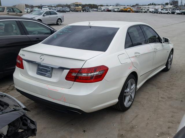 WDDHF5KB4CA543580 - 2012 MERCEDES-BENZ E 350 WHITE photo 4