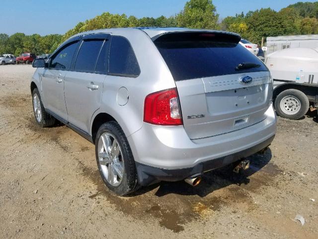 2FMDK4JCXDBB77537 - 2013 FORD EDGE SEL SILVER photo 3