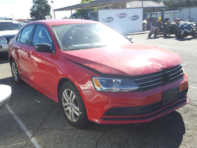 3VW2K7AJ5FM352884 - 2015 VOLKSWAGEN JETTA BASE RED photo 1