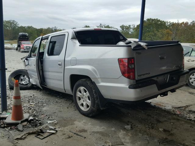 5FPYK16449B105255 - 2009 HONDA RIDGELINE SILVER photo 3