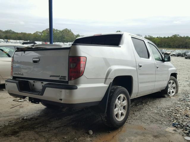 5FPYK16449B105255 - 2009 HONDA RIDGELINE SILVER photo 4