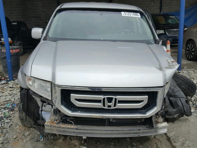 5FPYK16449B105255 - 2009 HONDA RIDGELINE SILVER photo 7