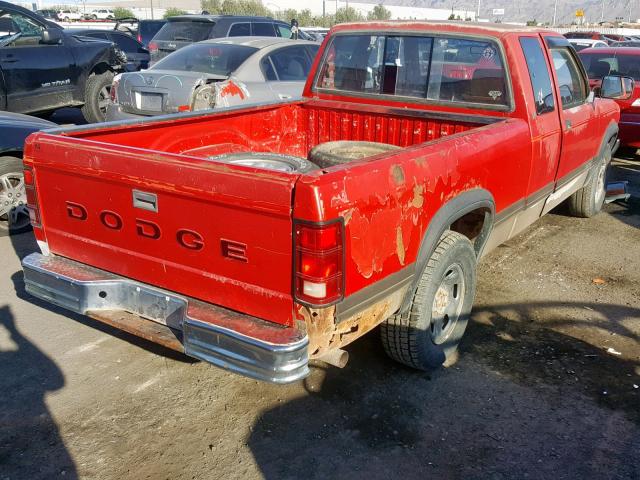 1B7GL23Y7PS104471 - 1993 DODGE DAKOTA RED photo 4