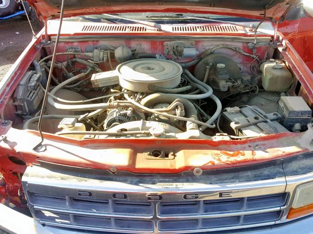 1B7GL23Y7PS104471 - 1993 DODGE DAKOTA RED photo 7