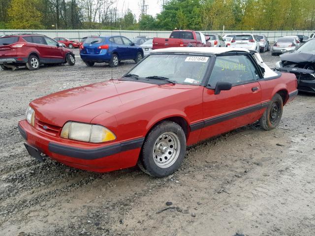 1FABP44A3JF211549 - 1988 FORD MUSTANG LX RED photo 2