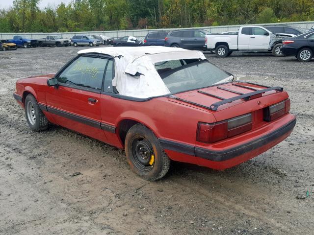 1FABP44A3JF211549 - 1988 FORD MUSTANG LX RED photo 3