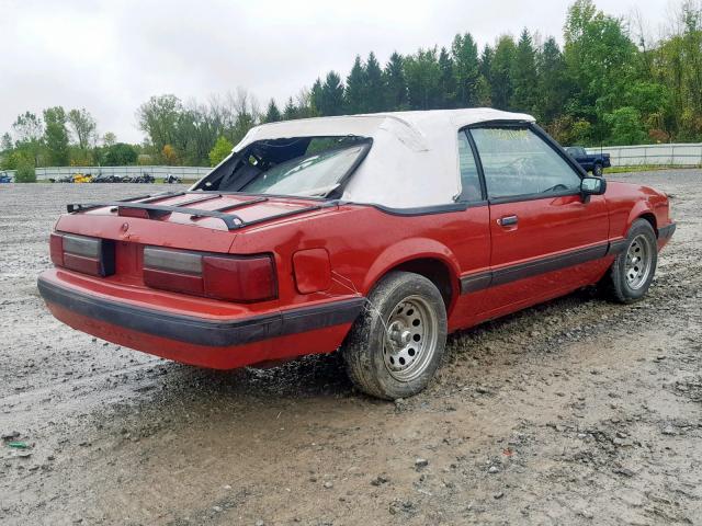 1FABP44A3JF211549 - 1988 FORD MUSTANG LX RED photo 4