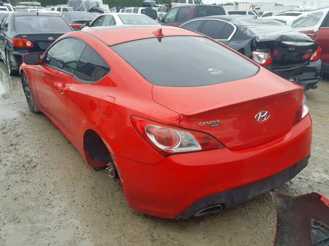 KMHHT6KD7BU065027 - 2011 HYUNDAI GENESIS CO RED photo 3