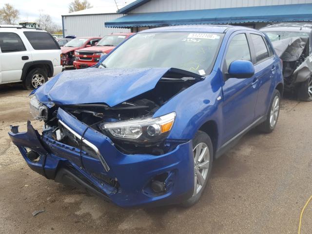 4A4AP3AU8FE008936 - 2015 MITSUBISHI OUTLANDER BLUE photo 2