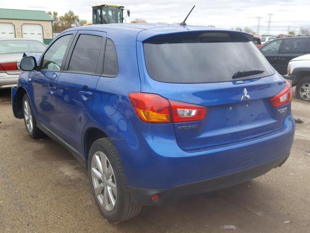 4A4AP3AU8FE008936 - 2015 MITSUBISHI OUTLANDER BLUE photo 3