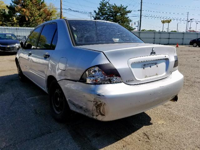 JA3AJ26E44U067553 - 2004 MITSUBISHI LANCER ES SILVER photo 3