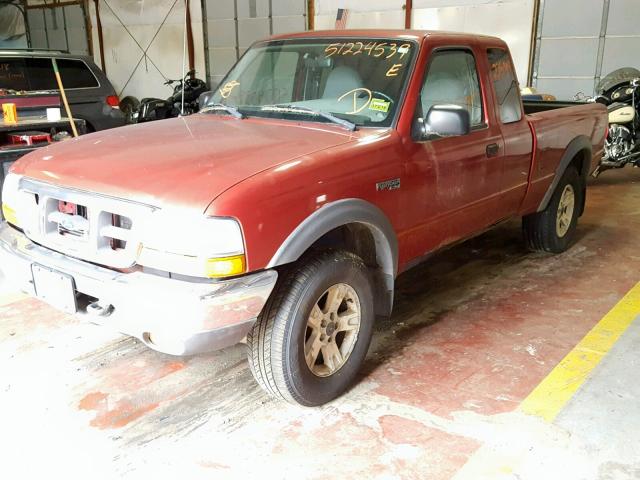 1FTZR15X1XTA55476 - 1999 FORD RANGER SUP MAROON photo 2