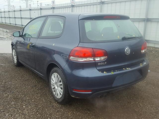 WVWBB7AJ0CW346117 - 2012 VOLKSWAGEN GOLF BLUE photo 3
