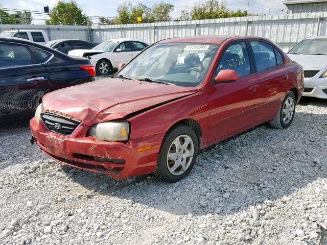 KMHDN46D54U749570 - 2004 HYUNDAI ELANTRA GL RED photo 2