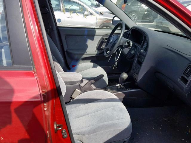 KMHDN46D54U749570 - 2004 HYUNDAI ELANTRA GL RED photo 5