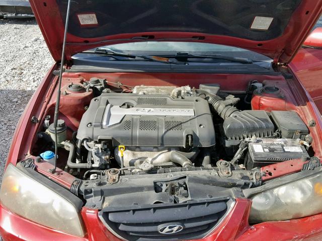 KMHDN46D54U749570 - 2004 HYUNDAI ELANTRA GL RED photo 7