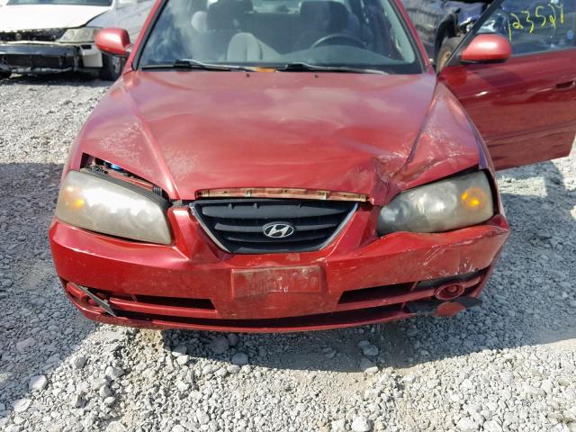 KMHDN46D54U749570 - 2004 HYUNDAI ELANTRA GL RED photo 9