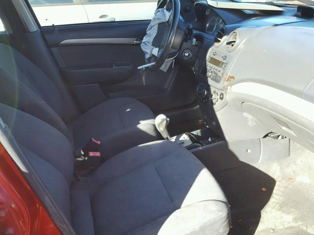 KL1TD56657B048755 - 2007 CHEVROLET AVEO BASE Qırmızı foto 5