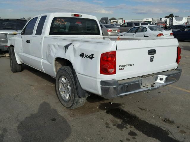 1D7HW42K55S323078 - 2005 DODGE DAKOTA SLT WHITE photo 3