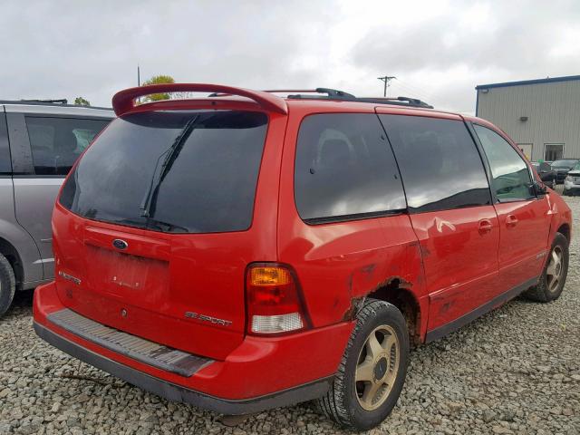 2FMZA57401BA35238 - 2001 FORD WINDSTAR S RED photo 4