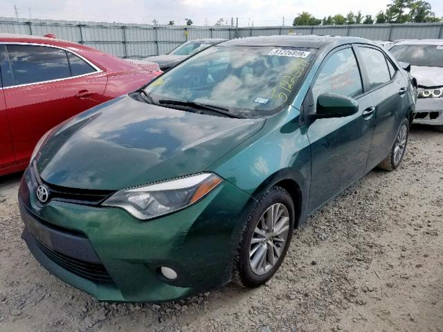 5YFBURHE7EP073106 - 2014 TOYOTA COROLLA L GREEN photo 2