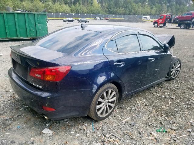 JTHCK262772017872 - 2007 LEXUS IS 250 BLUE photo 4