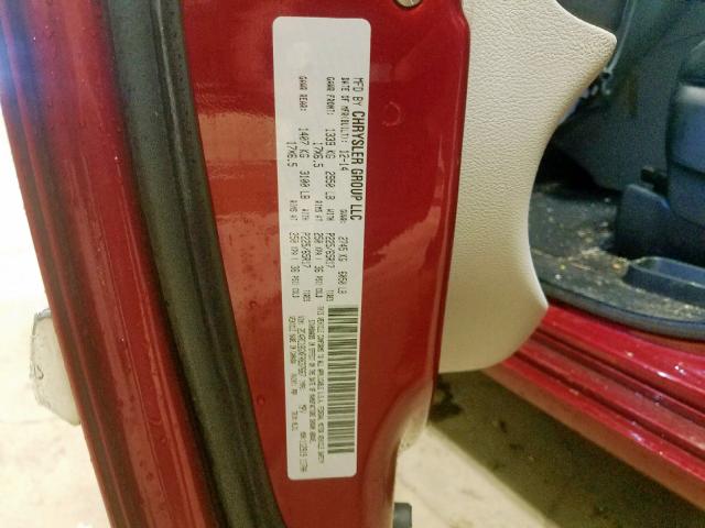 2C4RC1BGXFR637667 - 2015 CHRYSLER TOWN & COU RED photo 10