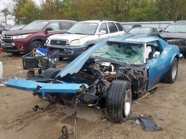 1Z37J3S418188 - 1973 CHEVROLET CORVETTE BLUE photo 2