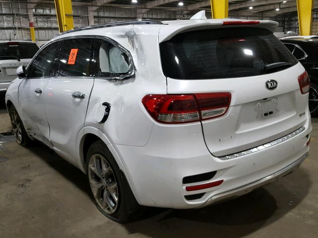 5XYPKDA58JG414312 - 2018 KIA SORENTO SX WHITE photo 3