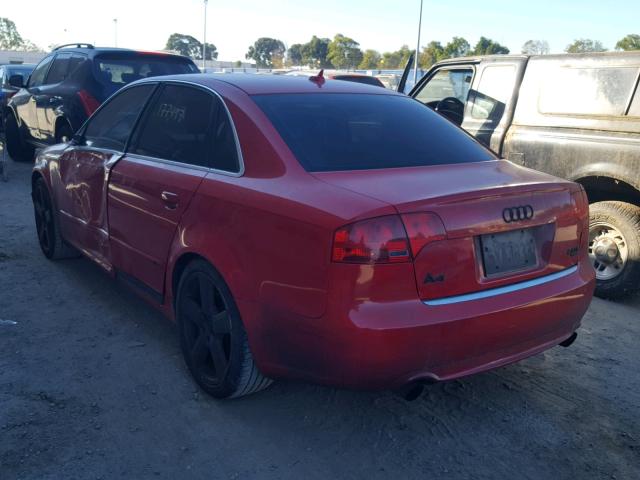 WAUEF78EX7A142953 - 2007 AUDI A4 S-LINE RED photo 3