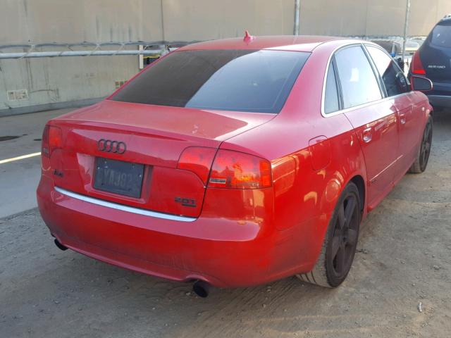 WAUEF78EX7A142953 - 2007 AUDI A4 S-LINE RED photo 4