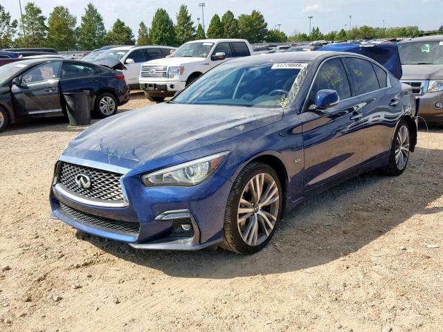 JN1EV7AR2JM443423 - 2018 INFINITI Q50 LUXE BLUE photo 2