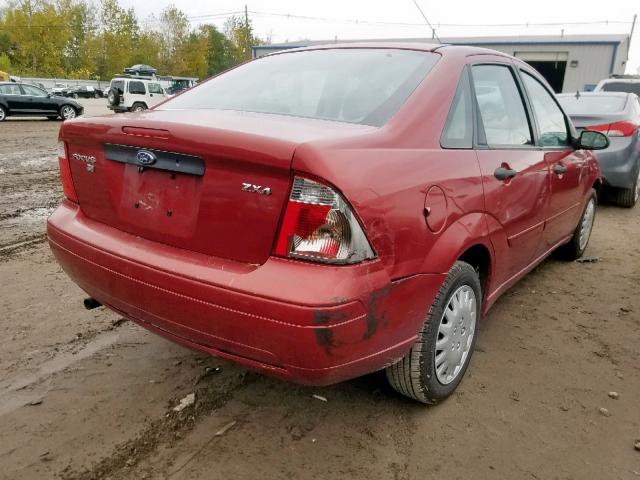 1FAFP34N95W243233 - 2005 FORD FOCUS ZX4 RED photo 4