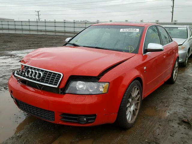 WAUPL68E45A049063 - 2005 AUDI S4 RED photo 2