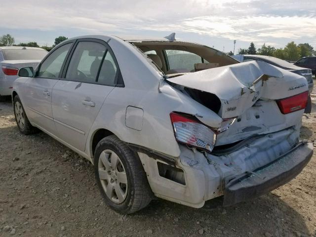 5NPET46C89H507525 - 2009 HYUNDAI SONATA GLS WHITE photo 3