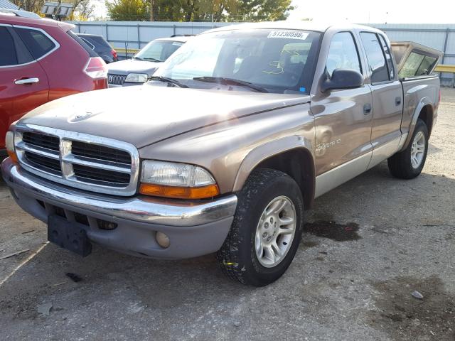 1B7GL2AX11S193682 - 2001 DODGE DAKOTA QUA BROWN photo 2