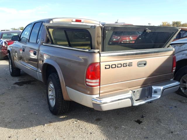 1B7GL2AX11S193682 - 2001 DODGE DAKOTA QUA BROWN photo 3