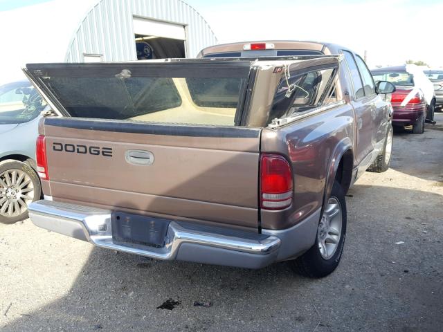 1B7GL2AX11S193682 - 2001 DODGE DAKOTA QUA BROWN photo 4