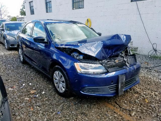 3VW2K7AJ6EM397959 - 2014 VOLKSWAGEN JETTA BASE BLUE photo 1