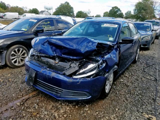 3VW2K7AJ6EM397959 - 2014 VOLKSWAGEN JETTA BASE BLUE photo 9