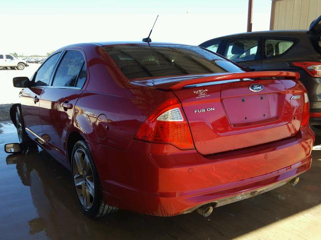 3FAHP0KCXCR326940 - 2012 FORD FUSION SPO RED photo 3