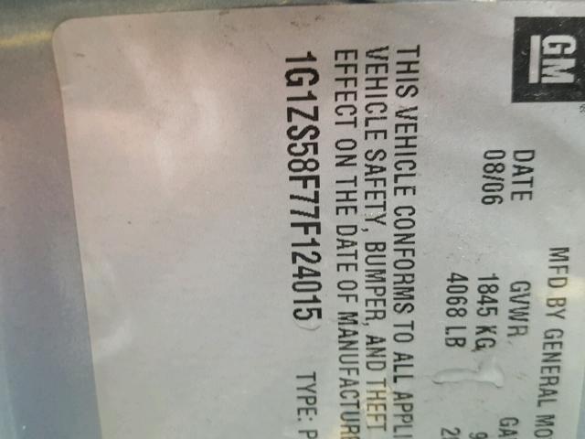 1G1ZS58F77F124015 - 2007 CHEVROLET MALIBU LS 蓝色 照片 10