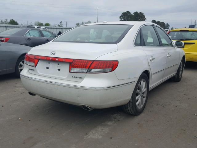 KMHFC46F77A233152 - 2007 HYUNDAI AZERA SE WHITE photo 4