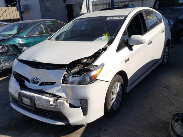 JTDKN3DP3D3044758 - 2013 TOYOTA PRIUS PLUG WHITE photo 2