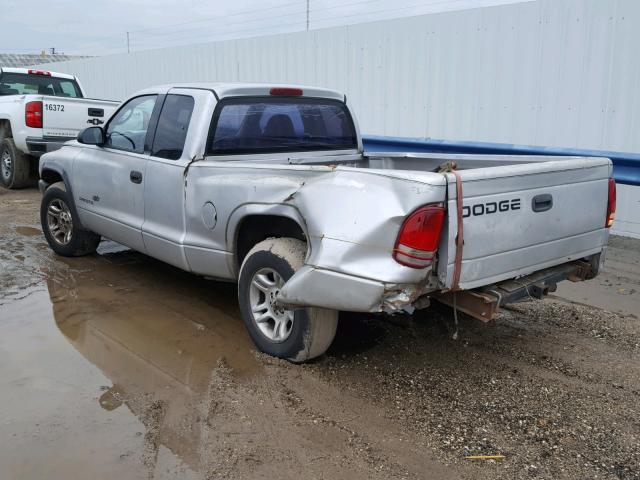 1B7GL12X82S545828 - 2002 DODGE DAKOTA BAS GRAY photo 3