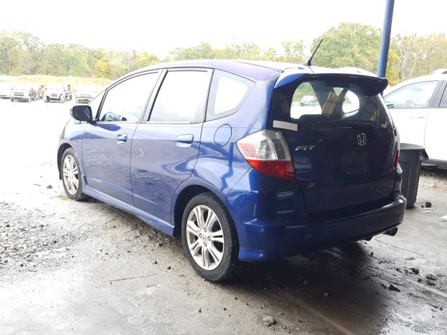 JHMGE88429S002855 - 2009 HONDA FIT SPORT BLUE photo 3