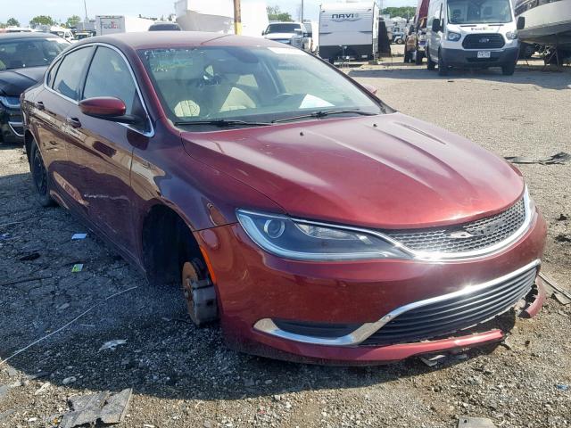 1C3CCCAB2FN616885 - 2015 CHRYSLER 200 LIMITE BURGUNDY photo 1